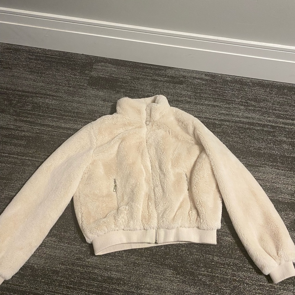 Light pink fur jacket